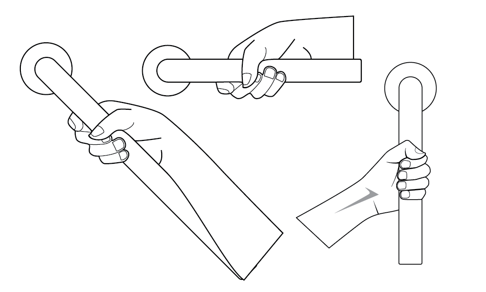 Illustrations depicting ways to use grab bards